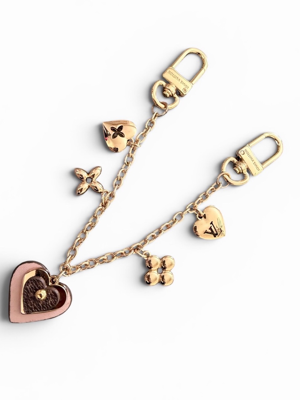 Pink and Gold Heart Purse Charm